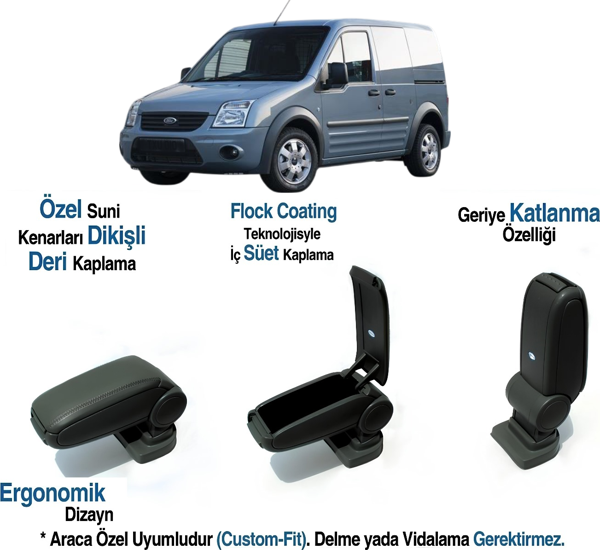 FORD CONNECT ARACA ÖZEL KOL DAYAMA VİDASIZ KOLÇAK 2002 2003 2004 2005 2006 2007 2008 2009 - Image 1