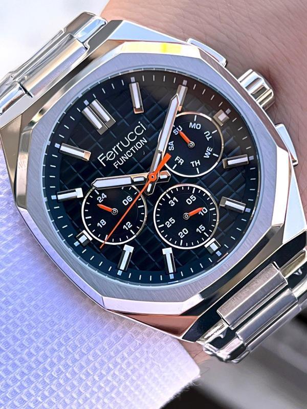 Ferrucci 2 Yıl Garantili Çelik Kordon İç Kadran Özellikleri Aktif 3 Atm Erkek Kol Saati EF.03372.01 - Image 1