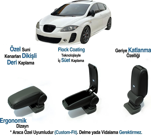 SEAT LEON 1P ARACA ÖZEL KOL DAYAMA VİDASIZ KOLÇAK  2005 2006 2007 2008 2009 2010 2011 2012 - Image 1