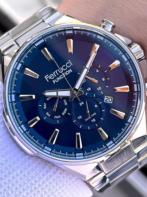 Ferrucci 2 Yıl Garantili Çelik Kordon İç Kadran Özellikleri Aktif 3 Atm Erkek Kol Saati EF.12654.01 - Image 1