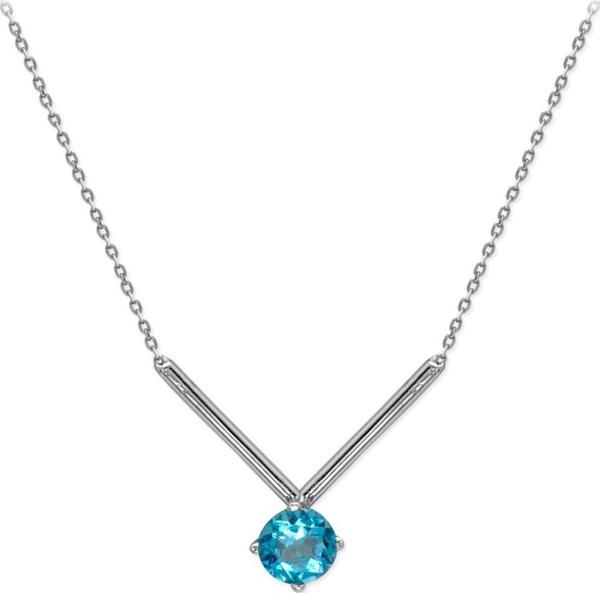14 Ayar Altın Mavi Topaz Taşlı Kolye - Image 1