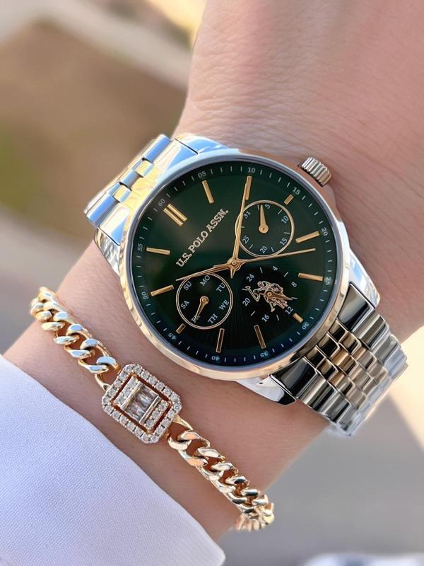 U.s.Polo Assn Çelik Kordon İç Fonksiyonları Aktif 5 Atm 2 Yıl Garantili Kadın Kol Saati UA.2076.S04 - Image 1