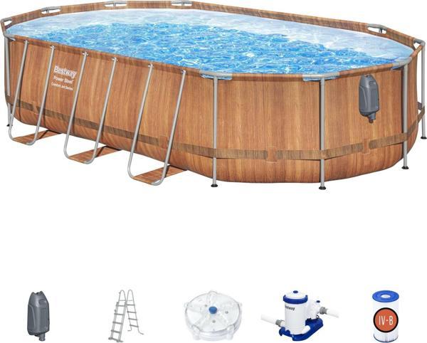 Bestway® Power Steel™ Comfort Jet™ Serisi Prefabrik Yer Üstü Havuz Seti 6,10 m x 3,66 m x 1,22 m - Image 1