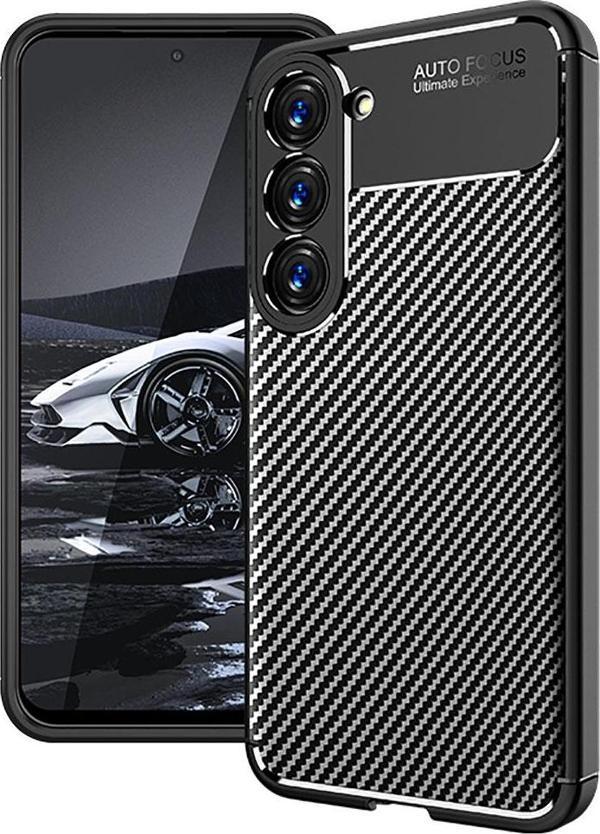 Samsung Galaxy S23 Uyumlu Kamera Korumalı Darbe Önleyici Carbon Brushed Silikon Kılıf - Image 1