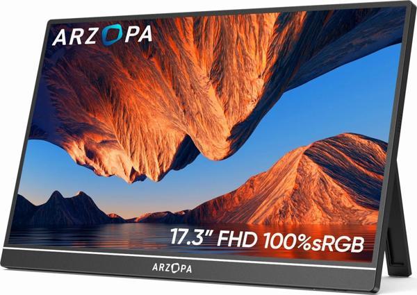Arzopa A1M 17.3" 60Hz 5Ms mHDMI+USB-C FullHD IPS Taşınabilir Monitör - Image 1