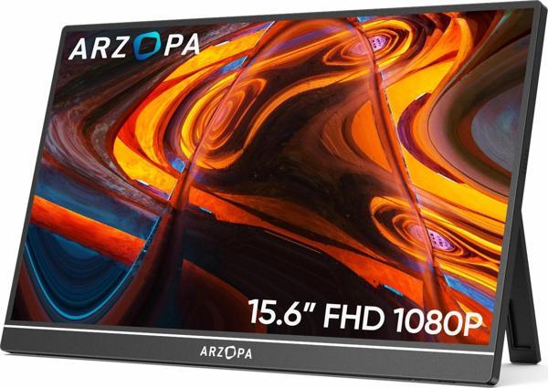 Arzopa A1T 15.6" 60Hz 5Ms mHDMI+USB-C FullHD IPS Taşınabilir Dokunmatik Monitör - Image 1