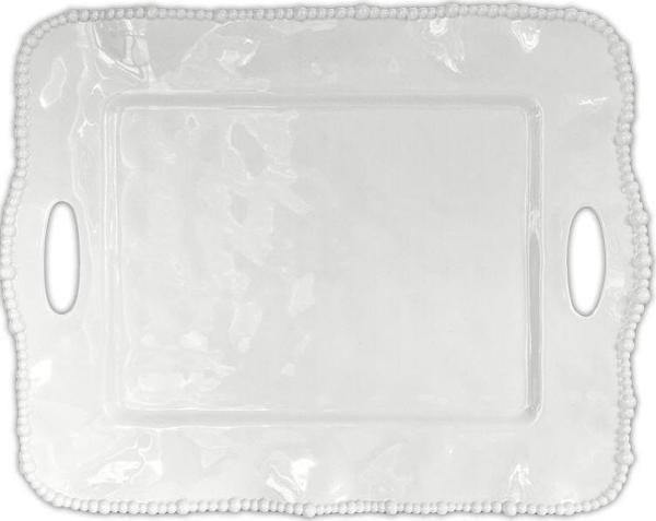 Baci Milano Joke Table Kitchen Melamin Dikdörtgen Tepsi Beyaz TRAY.COL01 - Image 1