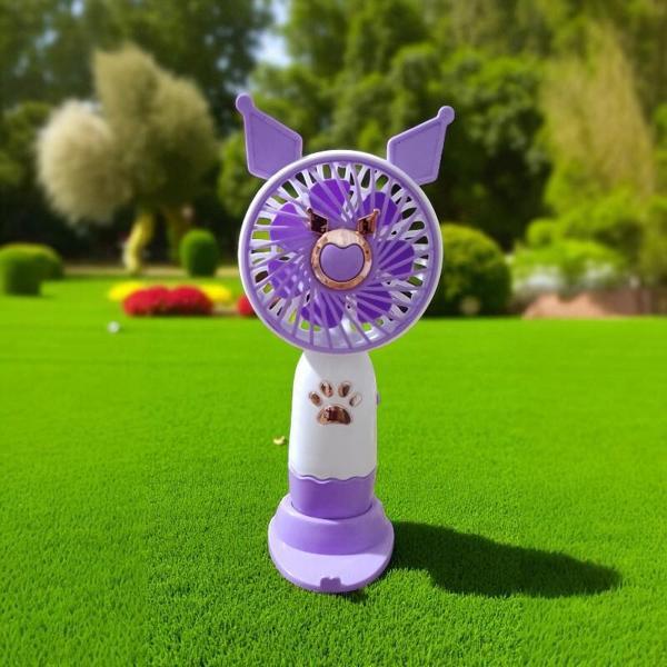 USB TAŞINABİLİR VANTİLATÖR MİNİ FAN MOR EL FANI ŞARJLI TELEFON TUTUCU - Image 1