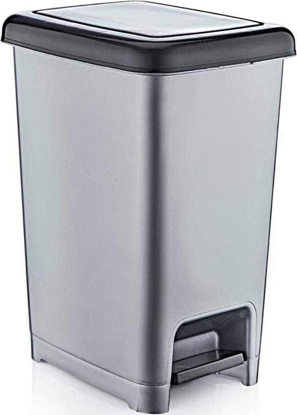 Hector Emporium 60 Lt Slim Pedallı Çöp Kovası - Gri - Image 1