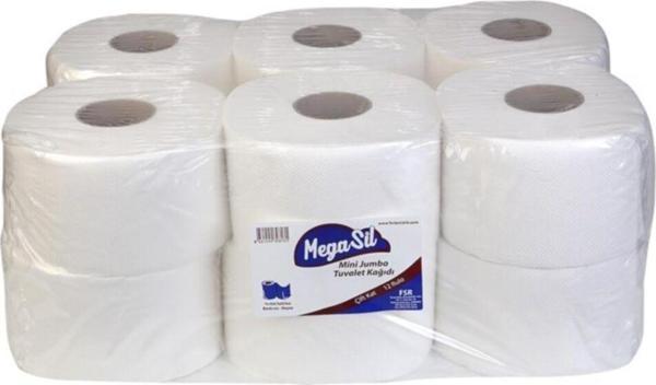 Megasil Mini Jumbo Tuvalet Kağıdı 4Kg. 93M. 1 Koli (12 Adet) - Image 1