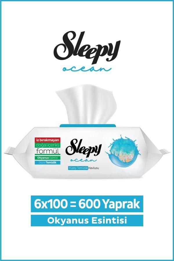 Sleepy Ocean Yüzey Temizlik Havlusu&Mendili Okyanus Esintisi 6x100 (600 Yaprak) - Image 1