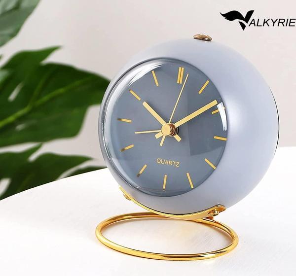Valkyrie Akar Saniyeli Işıklı Metal Gold Dijital Masa Saati Alarmlı Mavi - Image 1