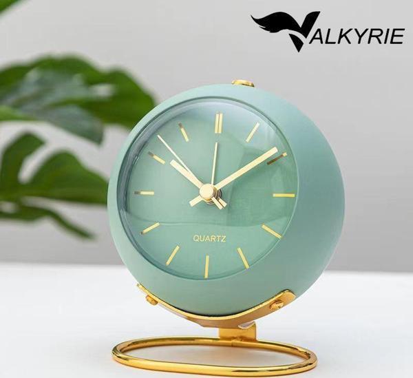 Valkyrie Akar Saniyeli Işıklı Metal Gold Dijital Masa Saati Alarmlı Yeşil - Image 1