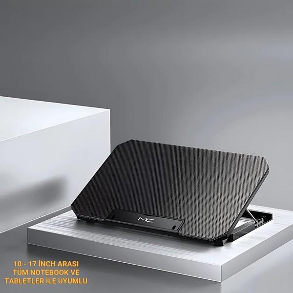 Polham Hızı Ayarlanabilir Laptop Soğutucu Notebook Standı - 4 Kademeli Yükseklik Ayarlı, 2 USB Girişli Stand - Image 1