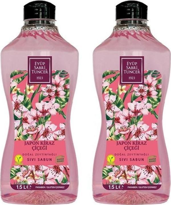 Eyüp Sabri Tuncer  Japon Kiraz Çiçeği Sıvı Sabun 1500 ml 2 Adet - Image 1