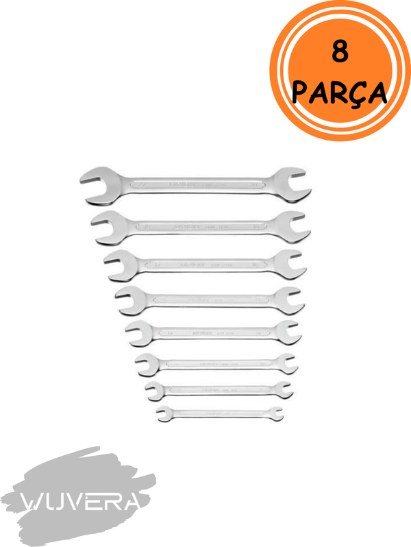 Wuvera 8’li Açık Ağız Anahtar Takımı – Dayanıklı ve Farklı Ölçülerde Pratik Set - Image 1