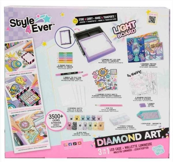 Canal Toys Diamant'Art Işık Kutusu | Mor | Çocuklar İçin Elmas Boyama Sanat Seti - Image 1
