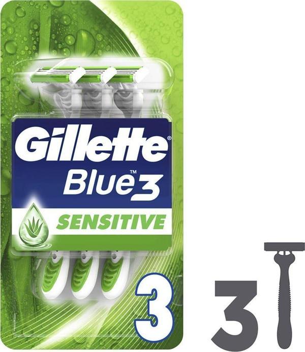 Gillette Blue3 Sensitive Kullan At Tıraş Bıçağı 3'lü - Image 1