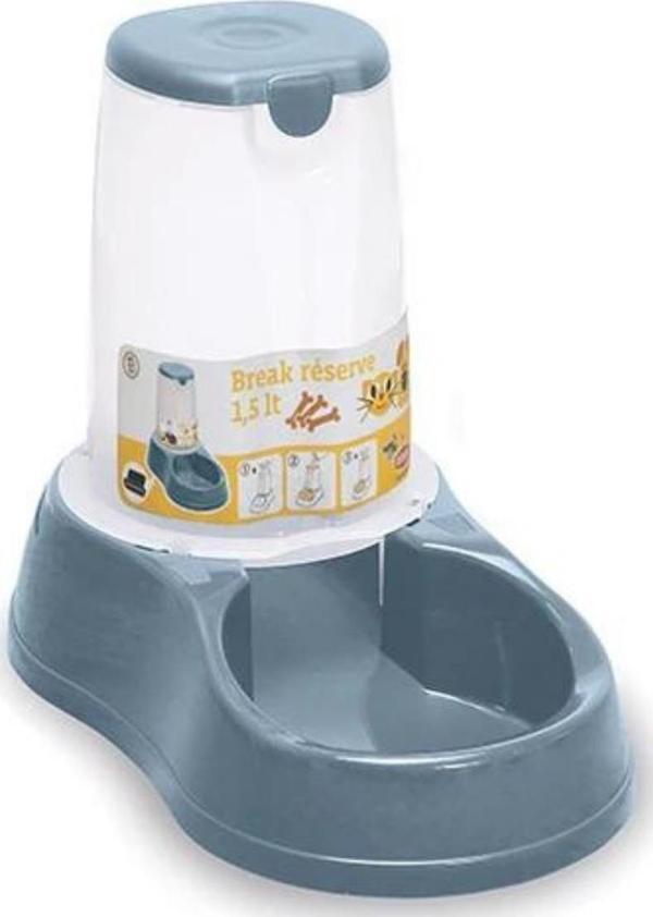 Stefanplast Kedi ve Köpek Rezerv Hazneli Su Kabı 1,5 Litre Mavi - Image 1