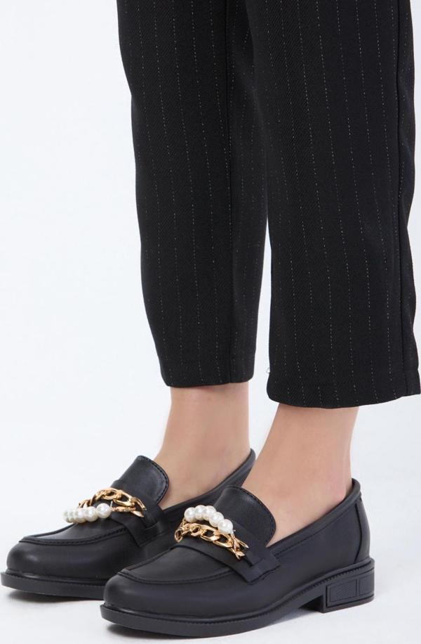 Kadın Siyah Rugan Babet - 24124 - Image 1