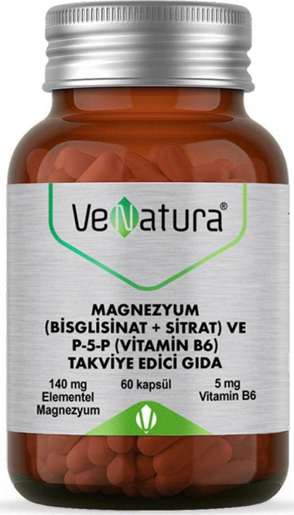 VeNatura Magnezyum Bisglisinat+Sitrat+P5P+B6 60 Kapsül - Image 1