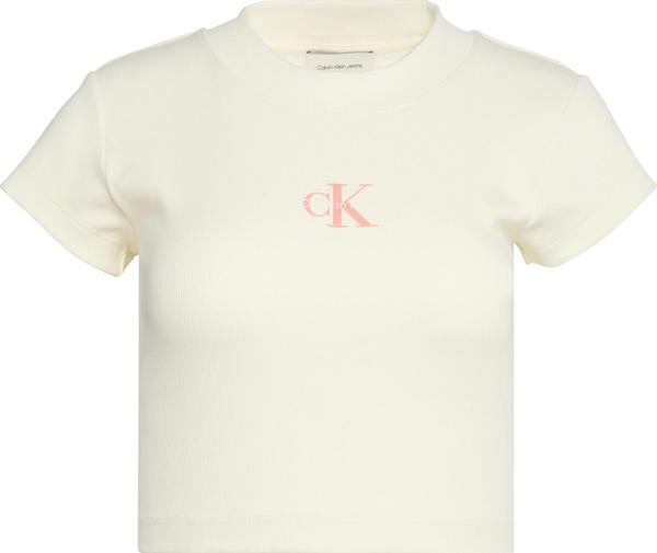 Calvin Klein Jeans A- MONOGRAM BABY TEE Kadın Beyaz T-shirt LV047AB802-YC9 - Image 1