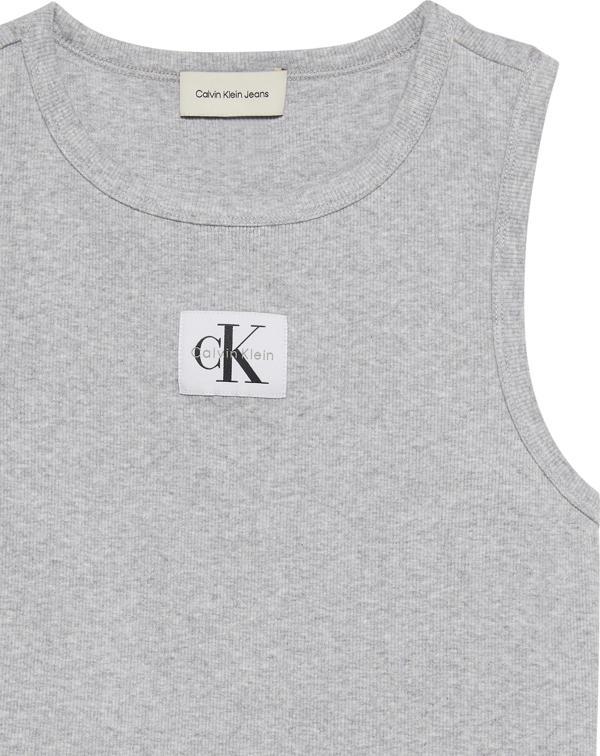 Calvin Klein Jeans A - WOVEN LABEL 2X2 COTTON RIB T Kadın Gri Bluz LV047C201G-P79 - Image 1