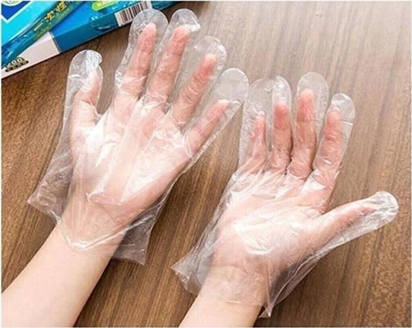 Plastik Tek Kullanımlık Koruyucu Şeffaf Poşet Eldiven 1 Paket 100 Adet - Image 1