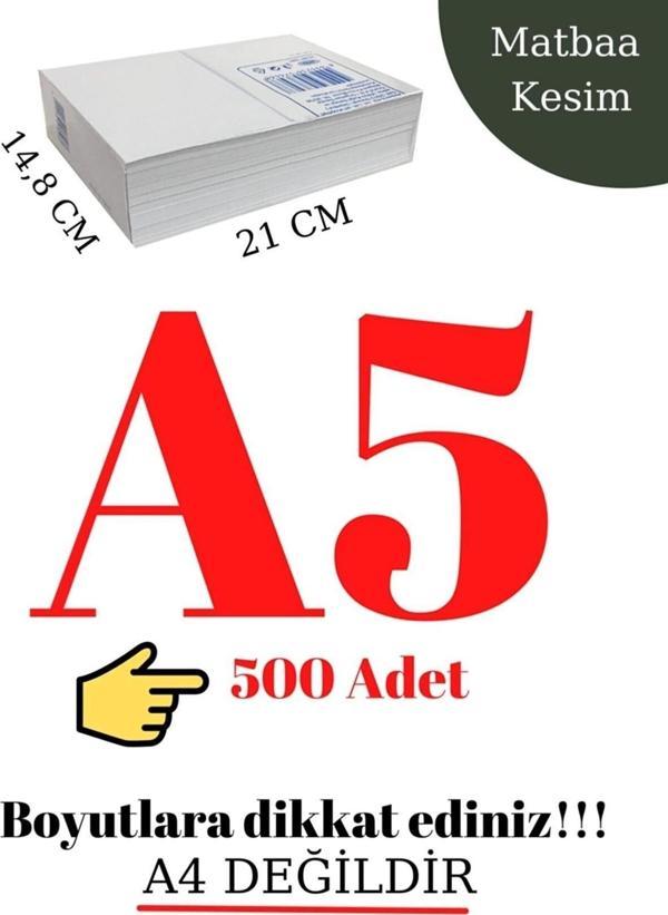 500 Adet A5 Fotokopi Kağıdı (A4'ÜN YARISIDIR) A5 Kağıt Baskı Kağıdı Yazıcı Kağıdı 80 Gr/m2 - Image 1