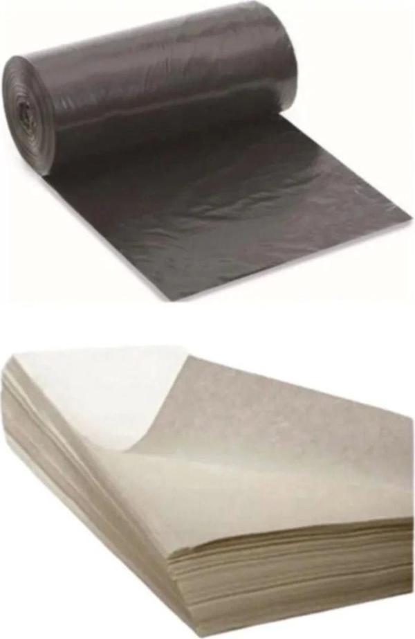 Plastik Siyah Poşet 120x150 10 Adet 3.hamur Kağıt 40x60 100 Adet Taşıma Taşınma Seti - Image 1