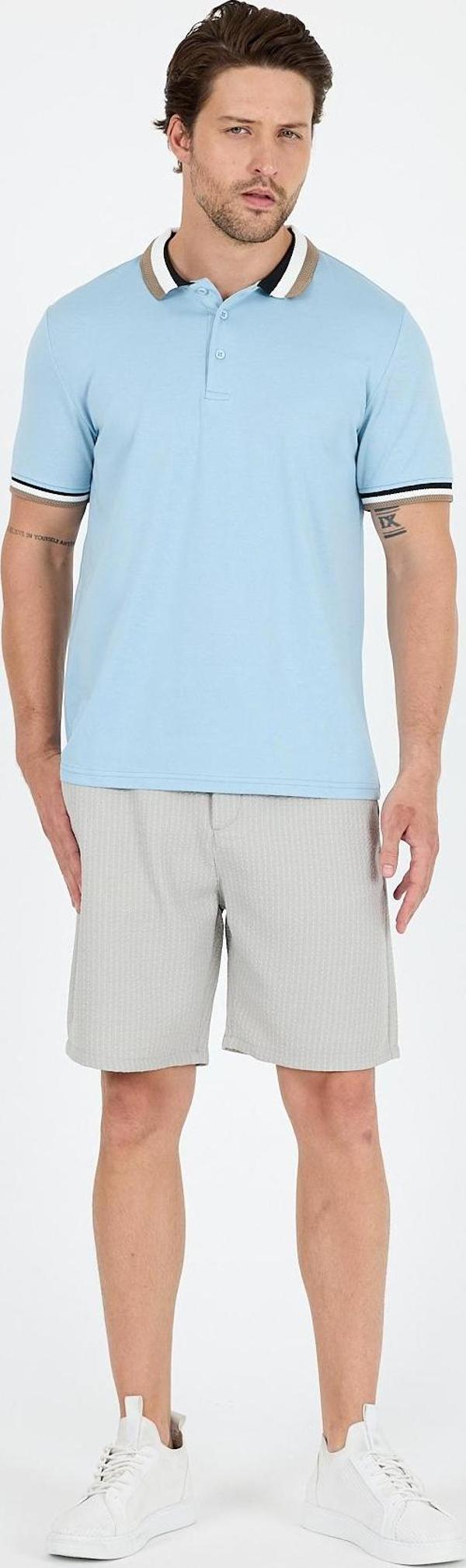 Erkek Amerikan Stil Polo Yaka T-Shirt  Rahat Kesim, Yazlık Spor Tişört 5030 - Image 1