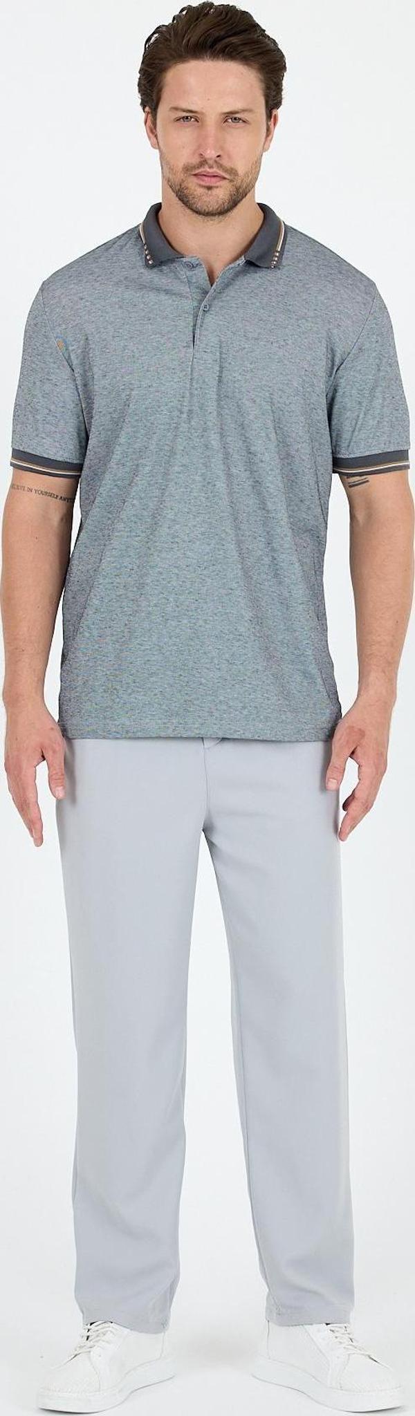 Erkek Oxford Polo Yaka T-Shirt Şık ve Rahat Kısa Kollu Erkek Tişört 5029 - Image 1