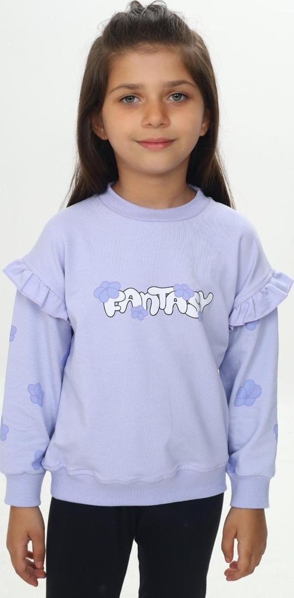 Toontoy Kız Çocuk Fantasy Çiçek Baskılı Sweatshirt - Image 1