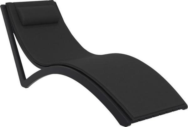 Omnipazar TRK-087 Siesta Minderli Yastıklı Lüks Ergonomik Slim Şezlong  Siyah - Image 1