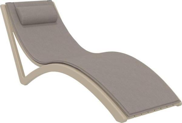 Omnipazar TRK-087 Siesta Minderli Yastıklı Lüks Ergonomik Slim Şezlong  Kum Gri - Image 1