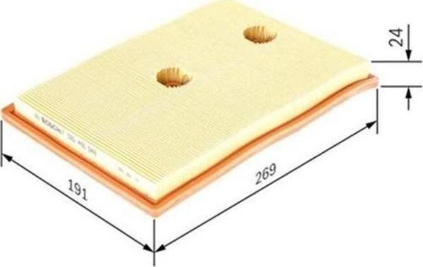 Bosch Hava Filtresi Golf Vıı-Polo V-A3 Iıı-Octavıa 1.2 Tsı-1.4 Tsı 12 F026400342 - Image 1