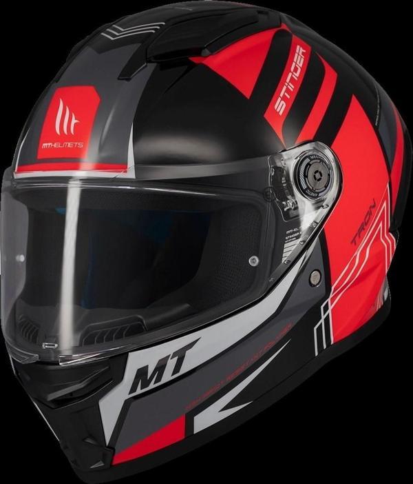 KASK MT STINGER TRON B15 PARLAK SİYAH/KIRMIZI - Image 1