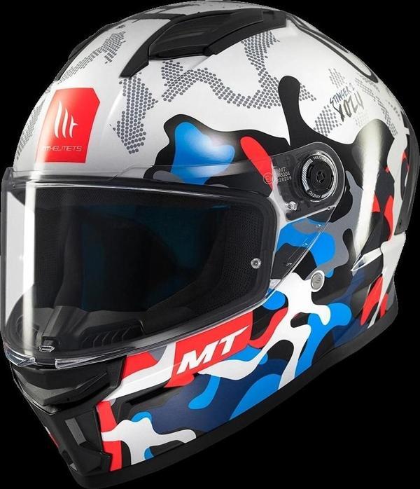 KASK MT STINGER YOZU A7 PARLAK MAVİ/BEYAZ - Image 1
