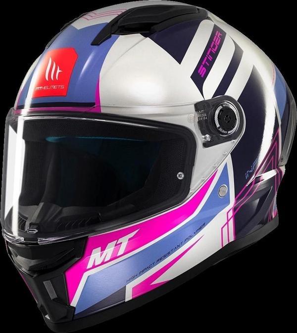 KASK MT STINGER TRON C8 PARLAK GRİ/PEMBE - Image 1