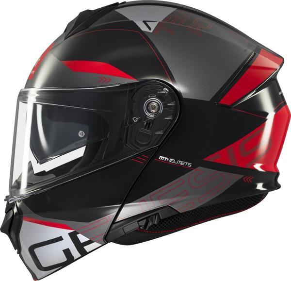 KASK MT GENESİS SV ATEMPO B15 ÇENE AÇILIR PARLAK KIR/BEYAZ - Image 1
