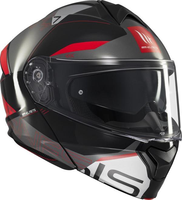KASK MT GENESİS SV ATEMPO B15 ÇENE AÇILIR PARLAK KIR/BEYAZ - Image 1