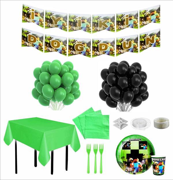 8 KİŞİLİK MİNECRAFT TEMALI DOĞUM GÜNÜ SETİ - Image 1