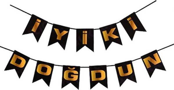 SİYAH-GOLD İYİ Kİ DOĞDUN BANNER - Image 1
