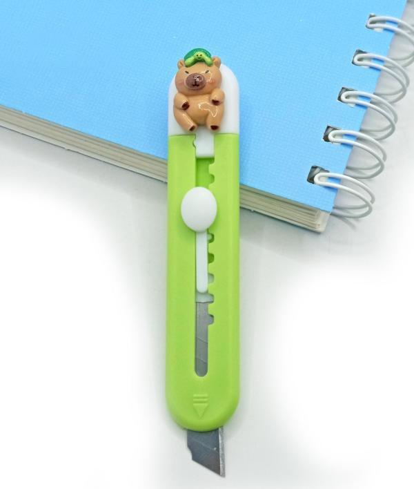 Mini Şekilli Falçata Maket Bıçağı - Capybara Yeşil - Image 1