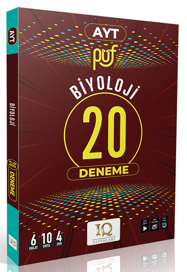 IQ Yayınları YKS AYT Biyoloji Püf 20 Deneme IQ Yayınları - PRF Paraf Yayınları - Image 1