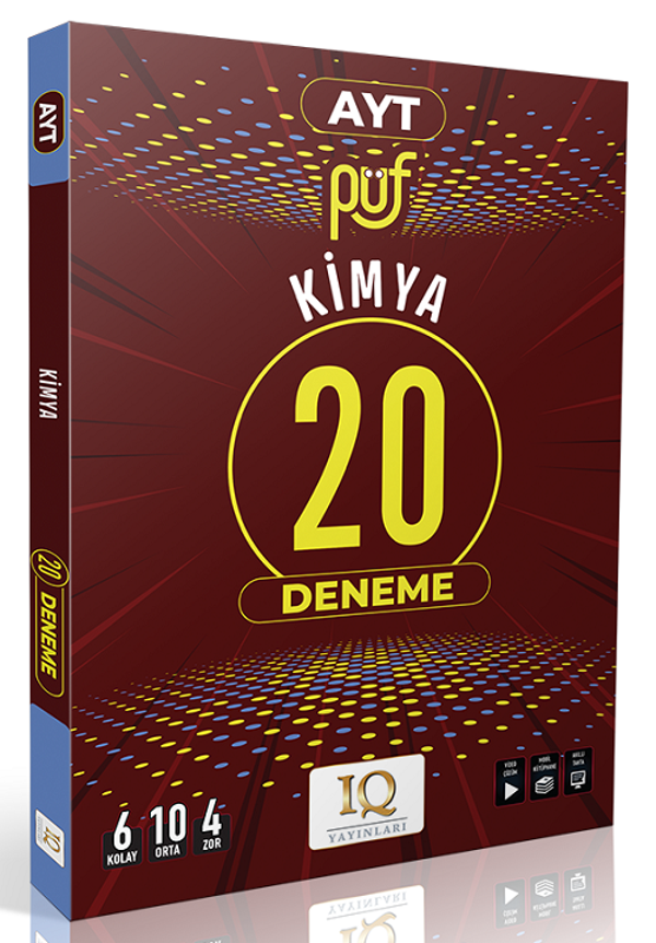 IQ Yayınları YKS AYT Kimya Püf 20 Deneme IQ Yayınları - PRF Paraf Yayınları - Image 1