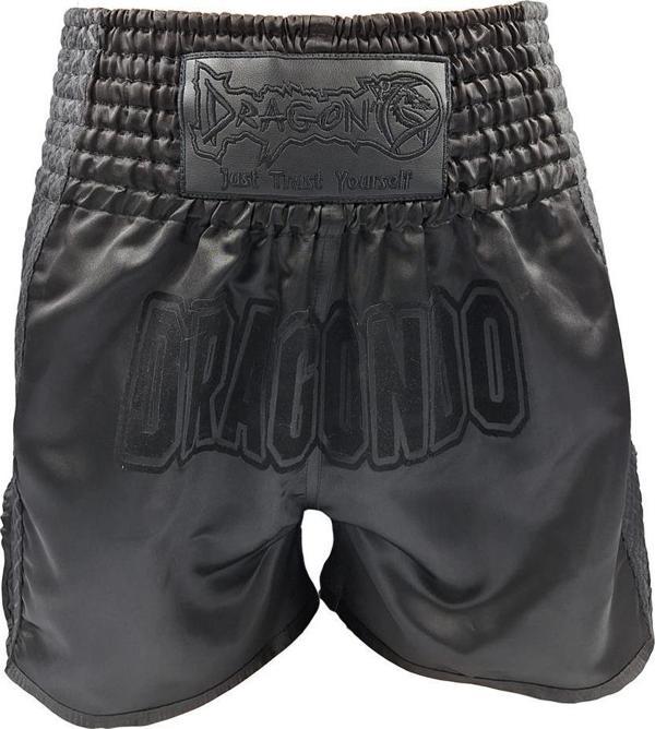 DragonDo MT3025 Black Night Muay Thai Şortu Siyah Antrenman Şortu - Image 1