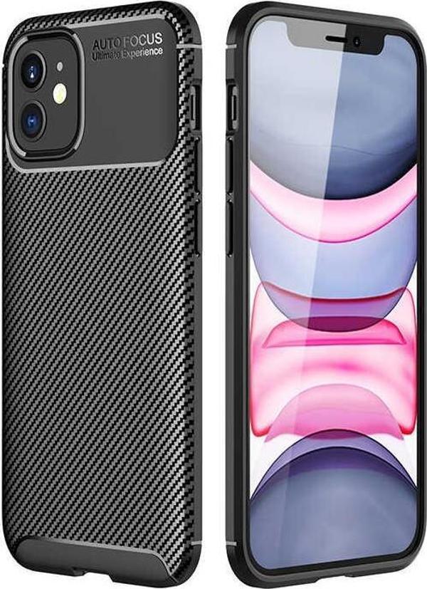 iPhone 12 Uyumlu Kamera Korumalı Darbe Önleyici Carbon Brushed Silikon Kılıf - Image 1