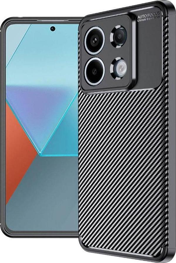 Xiaomi Poco X6 Pro Uyumlu Kamera Korumalı Darbe Önleyici Carbon Brushed Silikon Kılıf - Image 1