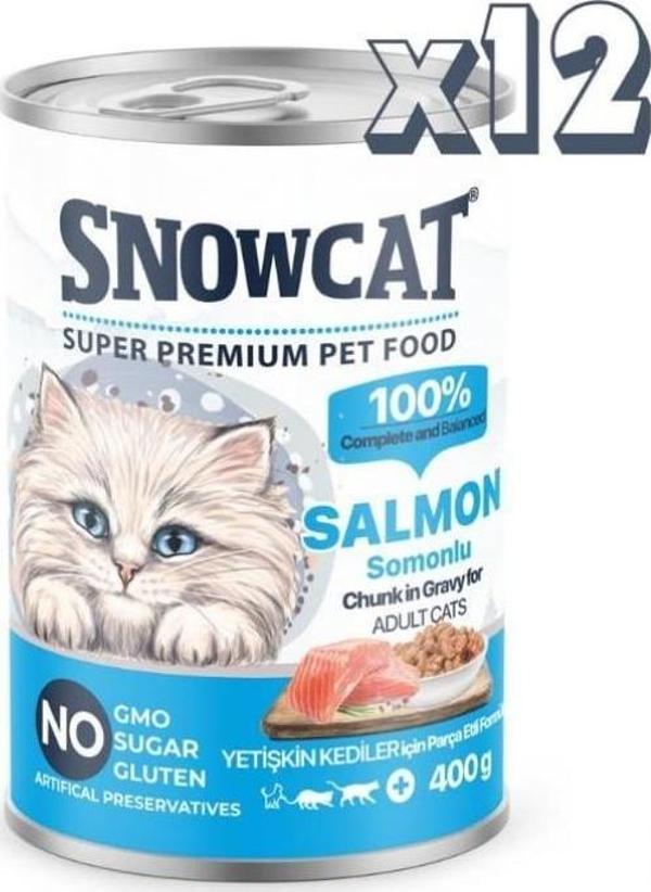 Snow Cat Premium Parça Etli Balıklı Kedi Konservesi 12 Adet*400 G - Image 1